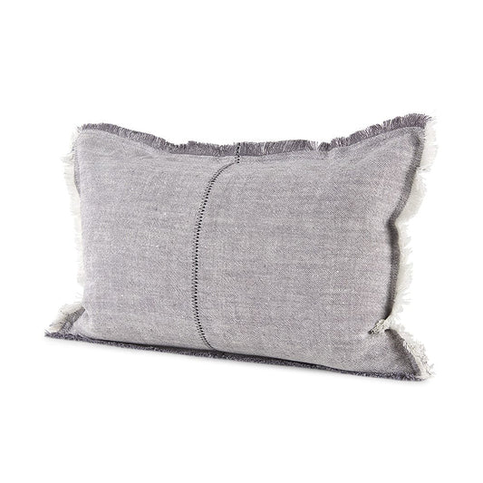 Mercana - Thais 13L x 21W Gray Fabric Fringed Decorative Pillow Cover - 69416 view 1