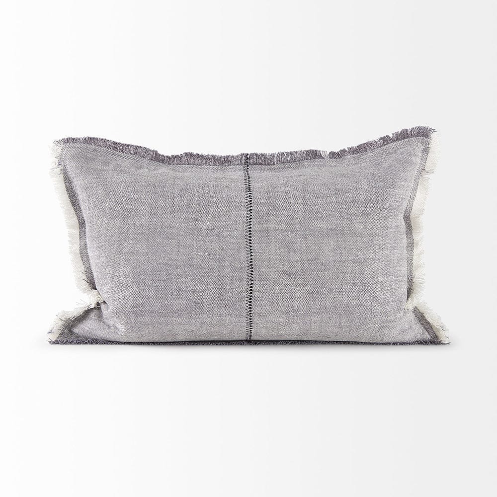 Mercana - Thais 13L x 21W Gray Fabric Fringed Decorative Pillow Cover - 69416 view 2
