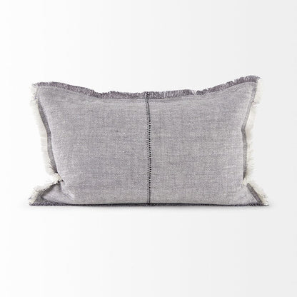 Mercana - Thais 13L x 21W Gray Fabric Fringed Decorative Pillow Cover - 69416 view 2
