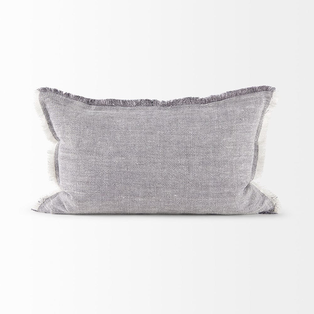 Mercana - Thais 13L x 21W Gray Fabric Fringed Decorative Pillow Cover - 69416 view 4
