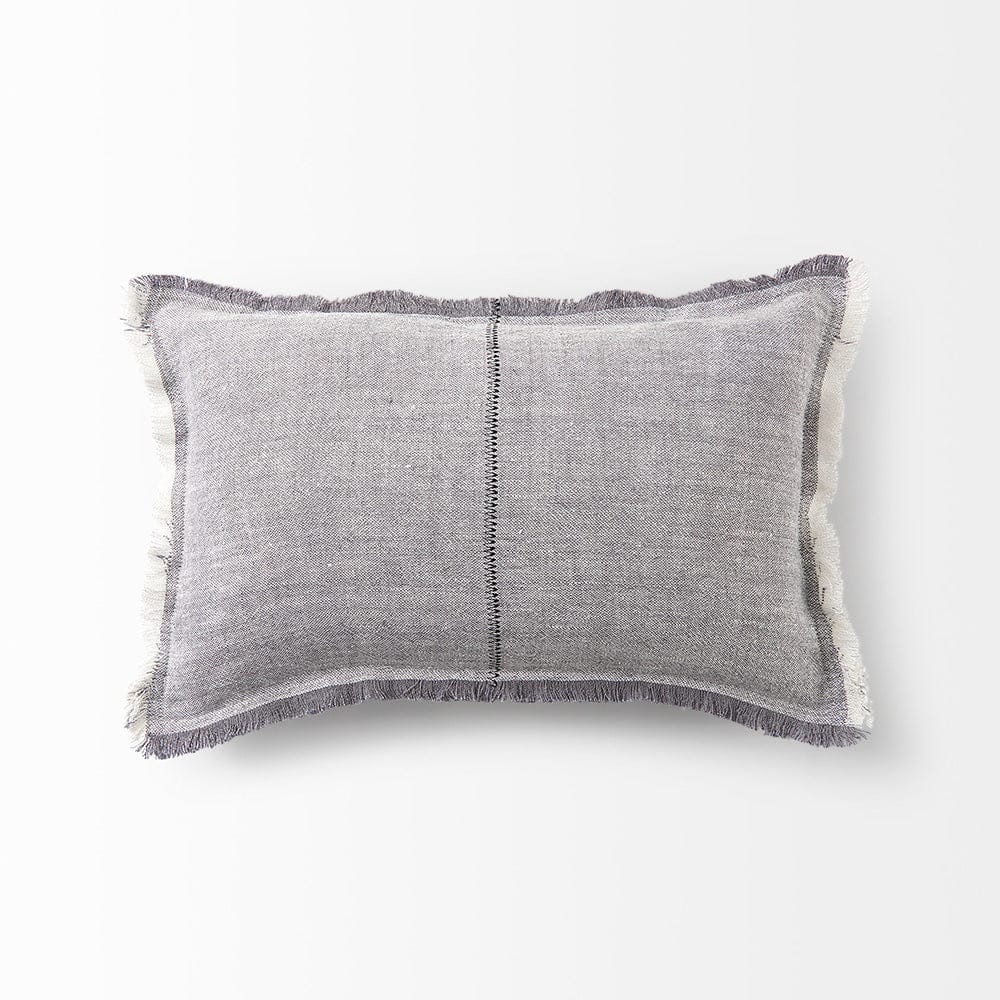 Mercana - Thais 13L x 21W Gray Fabric Fringed Decorative Pillow Cover - 69416 view 5