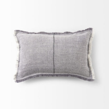 Mercana - Thais 13L x 21W Gray Fabric Fringed Decorative Pillow Cover - 69416 view 5