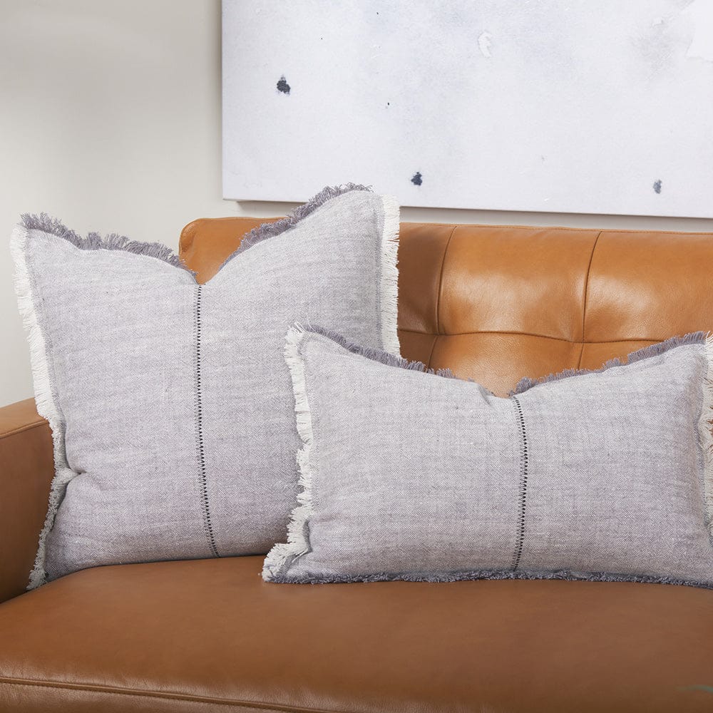Mercana - Thais 13L x 21W Gray Fabric Fringed Decorative Pillow Cover - 69416 view 12