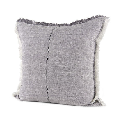 Mercana - Thais 20L x 20W Blue and Cream Fringed Decorative Pillow Cover - 69417 view 1