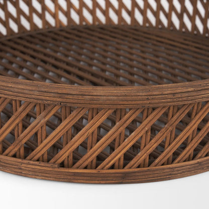 Mercana - Thala Medium Brown Round Wicker Tray (Set of 2) - 70541 view 6