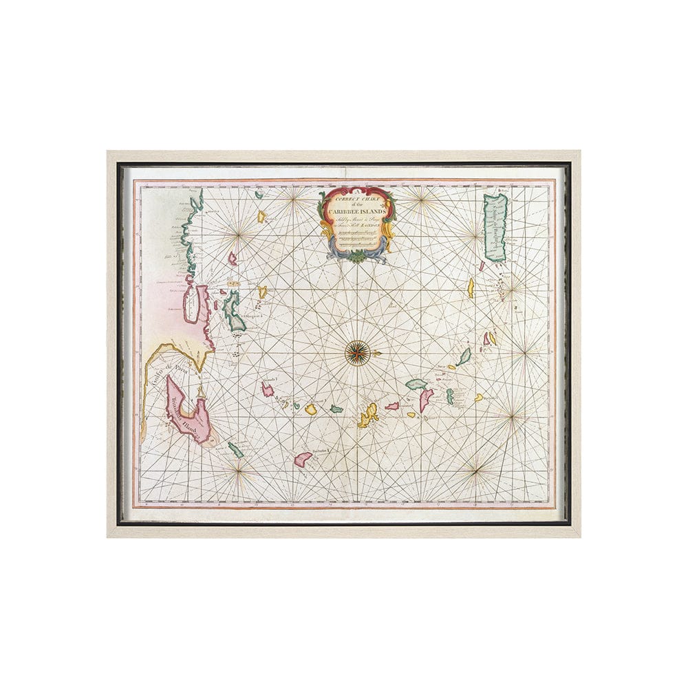Mercana - The Caribbean Islands, 1715-1750 by Mercana Studio a Hand Embellished Textured Framed Art Print - 15175 view 1