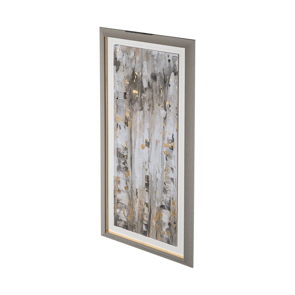 Mercana - The Forest IV Neutral by Mercana Studio Hand Embellished Textured Framed Art Print Matted under Glas - 12660 view 2