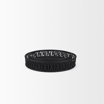 Mercana - Thea Matte Black Wicker Trays (Set of 2) - 70540 view 3