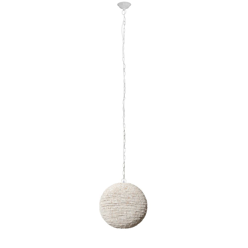 Mercana - Theta 15.5x14.5 White-Washed Wood Beaded Pendant Light - 68172 view 4