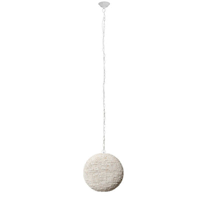 Mercana - Theta 15.5x14.5 White-Washed Wood Beaded Pendant Light - 68172 view 4