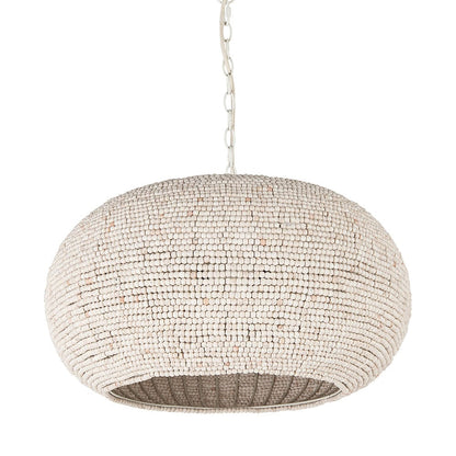Mercana - Theta 30.0 L x 30.0 W x 15.0 H White-Washed Beaded Chandelier - 69241 view 1