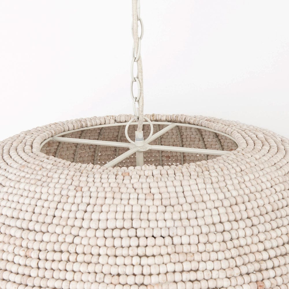 Mercana - Theta 30.0 L x 30.0 W x 15.0 H White-Washed Beaded Chandelier - 69241 view 5