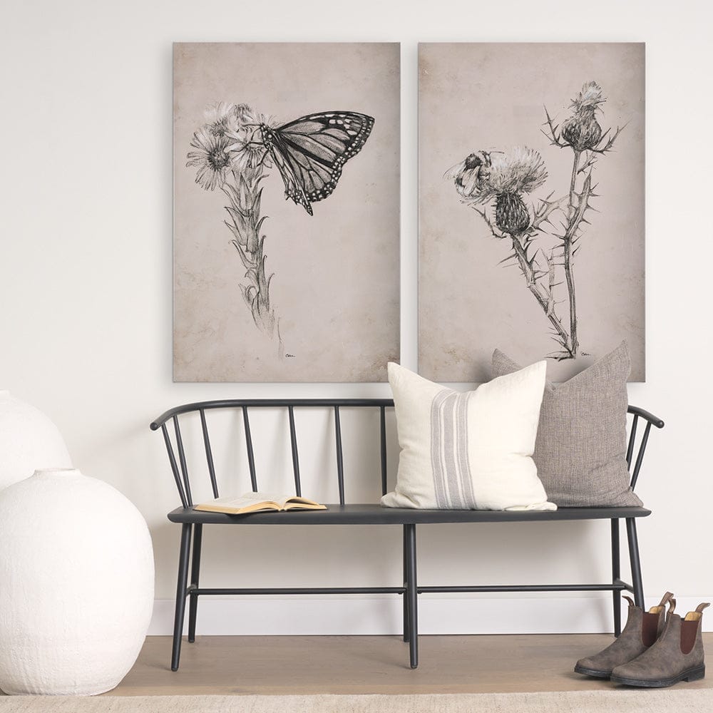 Mercana - Thistle With Bumblebee Drawing IV by Mercana Studio a Hand Embellished Textured Canvas - 102454-S view 8
