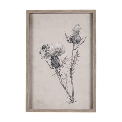 Mercana - Thistle With Bumblebee Drawing IV Mercana Studio Hand Embellished Framed Art Print Matted under Glas - 14704 view 1