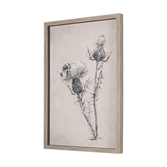 Mercana - Thistle With Bumblebee Drawing IV Mercana Studio Hand Embellished Framed Art Print Matted under Glas - 14704 view 2