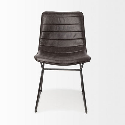 Mercana - Thornton I Dark Brown Faux-Leather Seat Black Iron Frame Dining Chair (Set of 2) - 67605 view 3