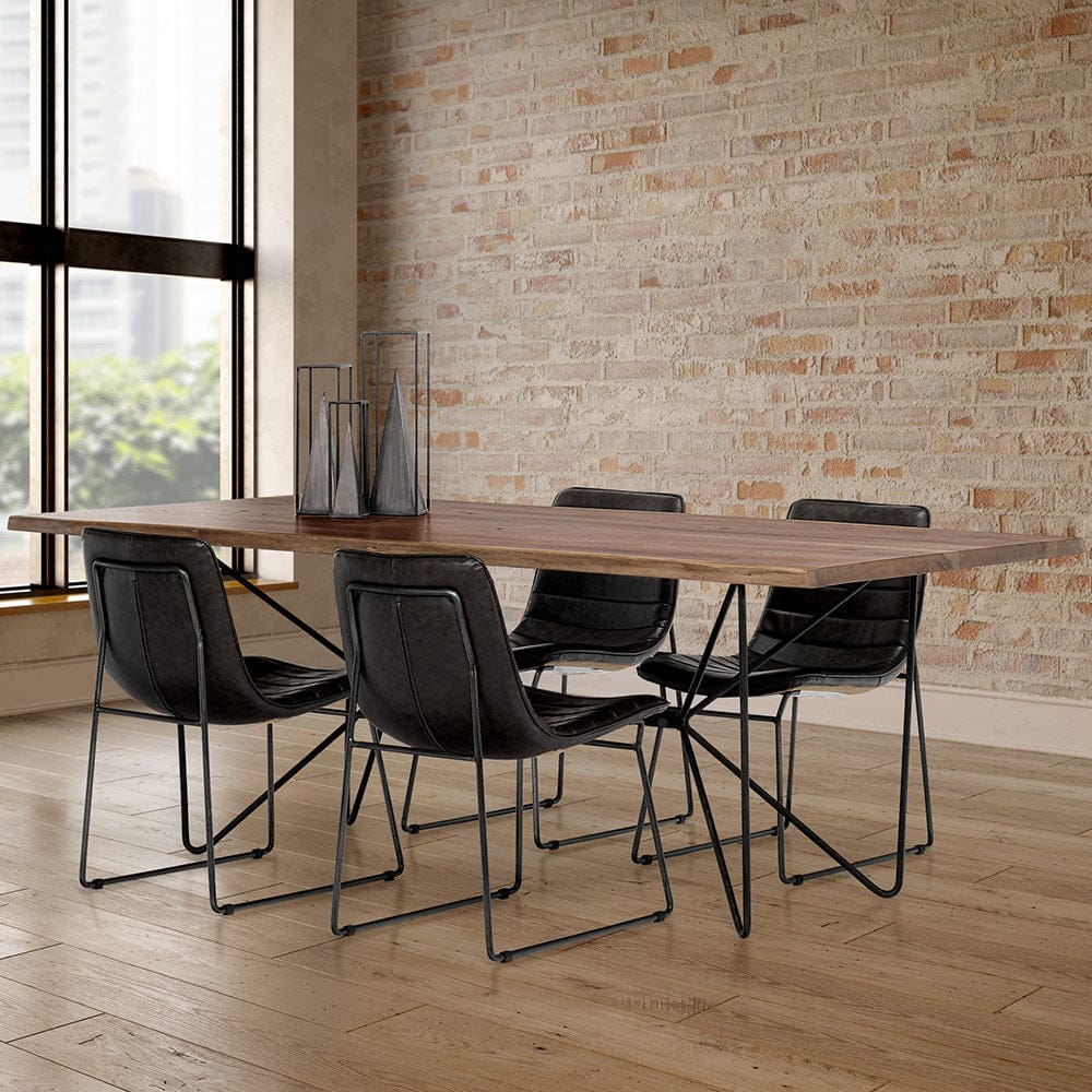Mercana - Thornton I Dark Brown Faux-Leather Seat Black Iron Frame Dining Chair (Set of 2) - 67605 view 4