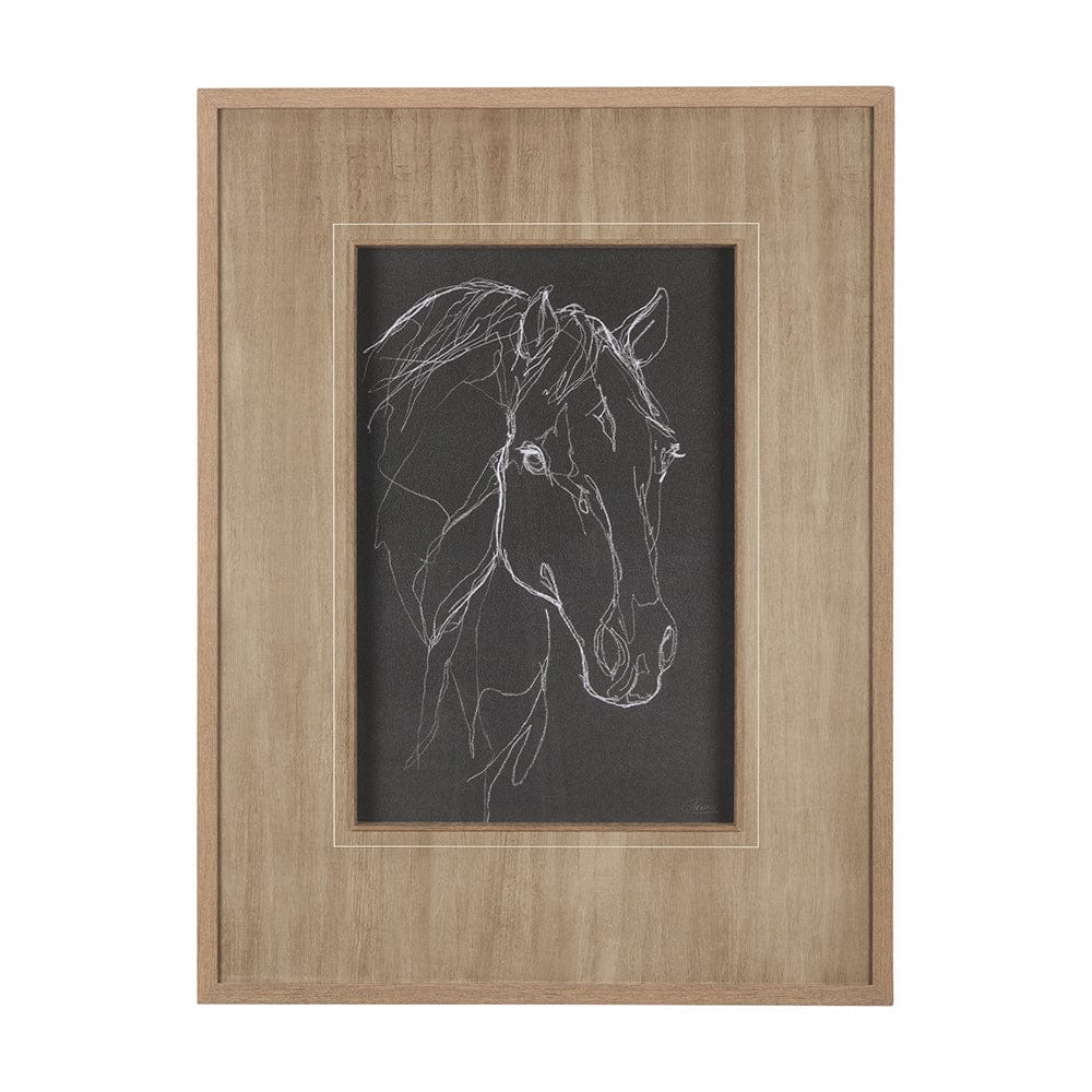 Mercana - Thoroughbred Dark III by Mercana Studio Hand Embellished Textured Framed Art Print Matted under Glas - 14274 view 1