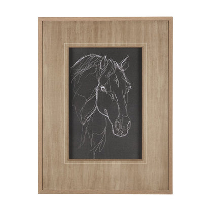 Mercana - Thoroughbred Dark III by Mercana Studio Hand Embellished Textured Framed Art Print Matted under Glas - 14274 view 1