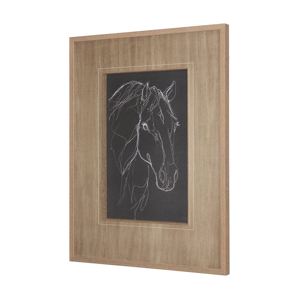 Mercana - Thoroughbred Dark III by Mercana Studio Hand Embellished Textured Framed Art Print Matted under Glas - 14274 view 2
