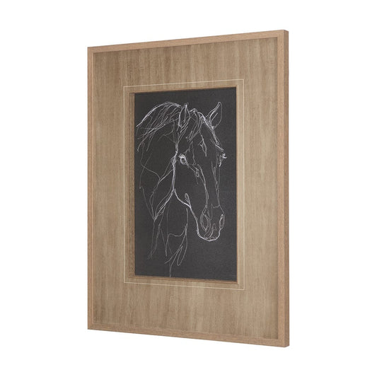 Mercana - Thoroughbred Dark III by Mercana Studio Hand Embellished Textured Framed Art Print Matted under Glas - 14274 view 2