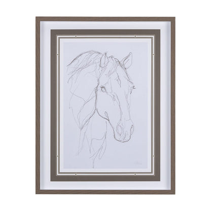 Mercana - Thoroughbred III by Mercana Studio a Hand Embellished Textured Framed Art Print Matted under Glass - 14305 view 1