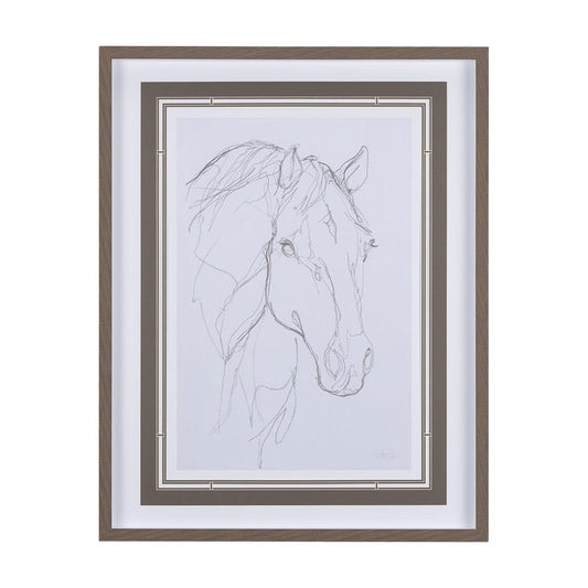 Mercana - Thoroughbred III by Mercana Studio a Hand Embellished Textured Framed Art Print Matted under Glass - 14305 view 1