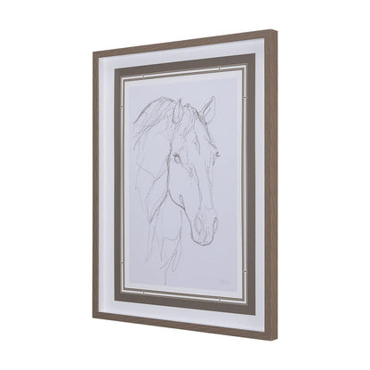 Mercana - Thoroughbred III by Mercana Studio a Hand Embellished Textured Framed Art Print Matted under Glass - 14305 view 2