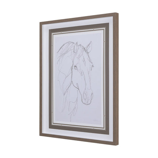 Mercana - Thoroughbred III by Mercana Studio a Hand Embellished Textured Framed Art Print Matted under Glass - 14305 view 2