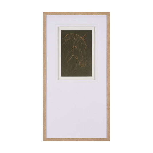 Mercana - Thoroughbred III Olive by Mercana Studio Hand Embellished Framed Art Print Matted under Glass - 15194 view 1