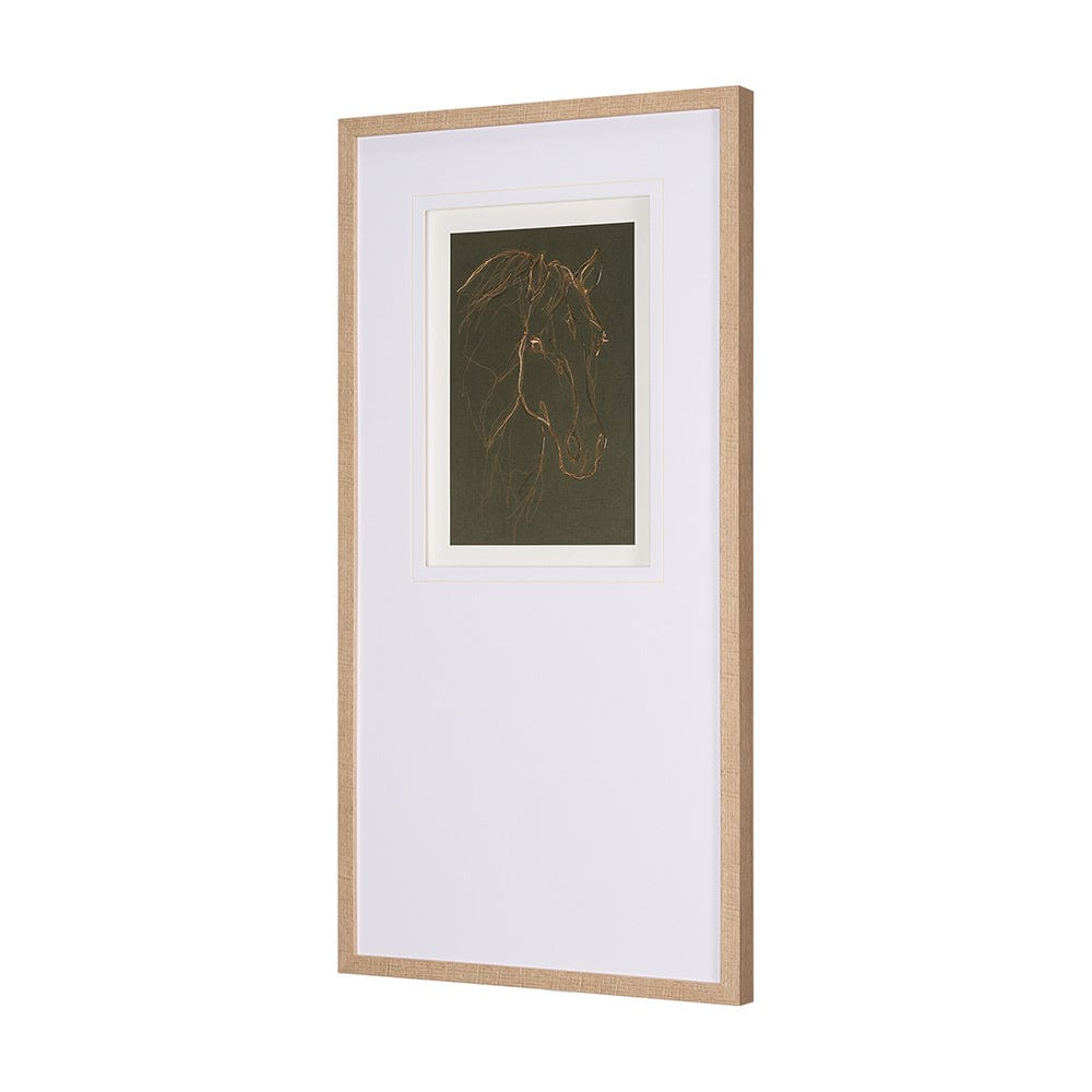 Mercana - Thoroughbred III Olive by Mercana Studio Hand Embellished Framed Art Print Matted under Glass - 15194 view 2