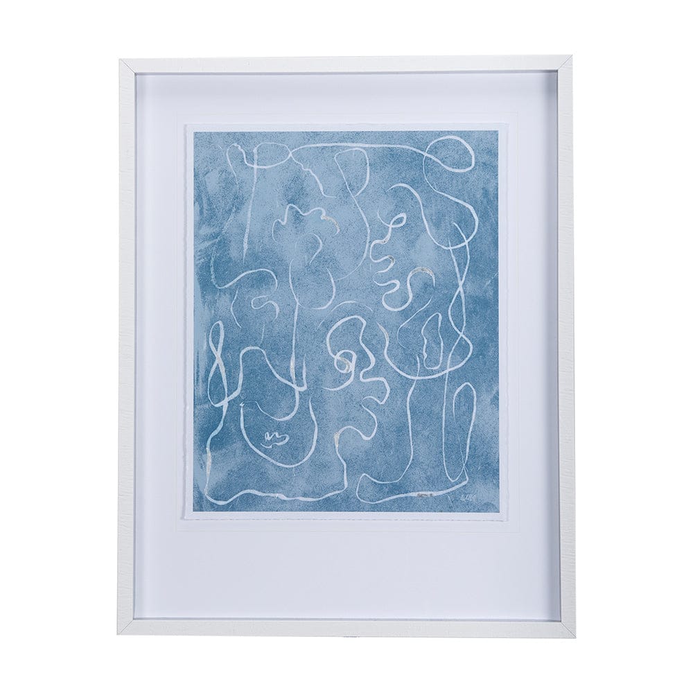 Mercana - Thread Blue I by Mercana Studio a Hand Embellished Textured Framed Art Print Matted under Glass - 14424 view 1