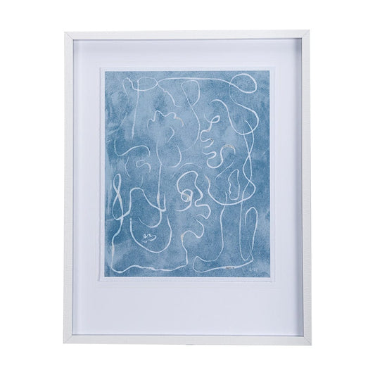 Mercana - Thread Blue I by Mercana Studio a Hand Embellished Textured Framed Art Print Matted under Glass - 14424 view 1