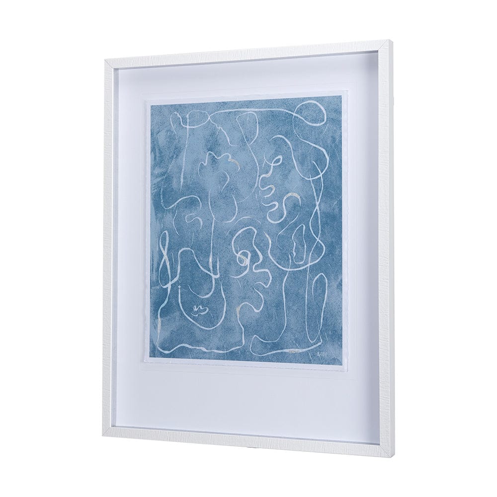 Mercana - Thread Blue I by Mercana Studio a Hand Embellished Textured Framed Art Print Matted under Glass - 14424 view 2