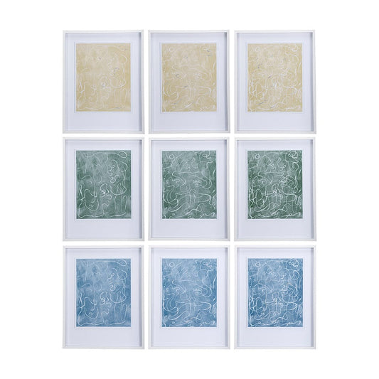 Mercana - Thread Blue II by Mercana Studio a Hand Embellished Textured Framed Art Print Matted under Glass - 14425 view 2