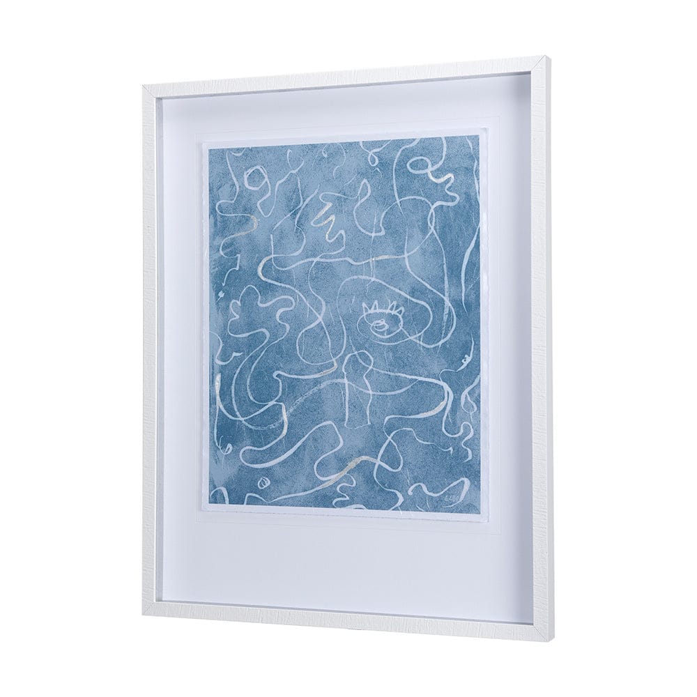 Mercana - Thread Blue II by Mercana Studio a Hand Embellished Textured Framed Art Print Matted under Glass - 14425 view 3
