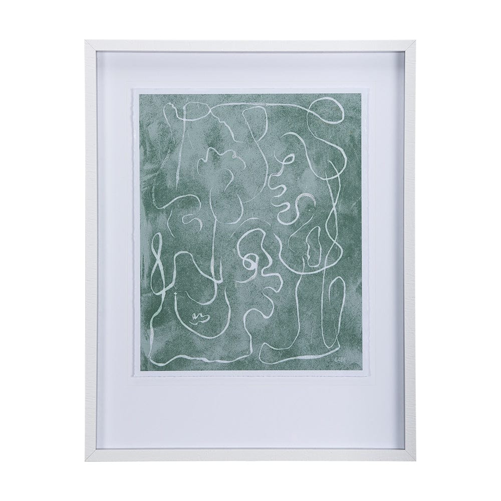 Mercana - Thread Green I by Mercana Studio a Hand Embellished Textured Framed Art Print Matted under Glass - 14421 view 1