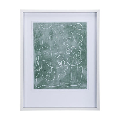 Mercana - Thread Green I by Mercana Studio a Hand Embellished Textured Framed Art Print Matted under Glass - 14421 view 1