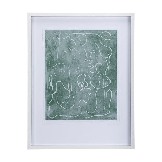Mercana - Thread Green I by Mercana Studio a Hand Embellished Textured Framed Art Print Matted under Glass - 14421 view 1