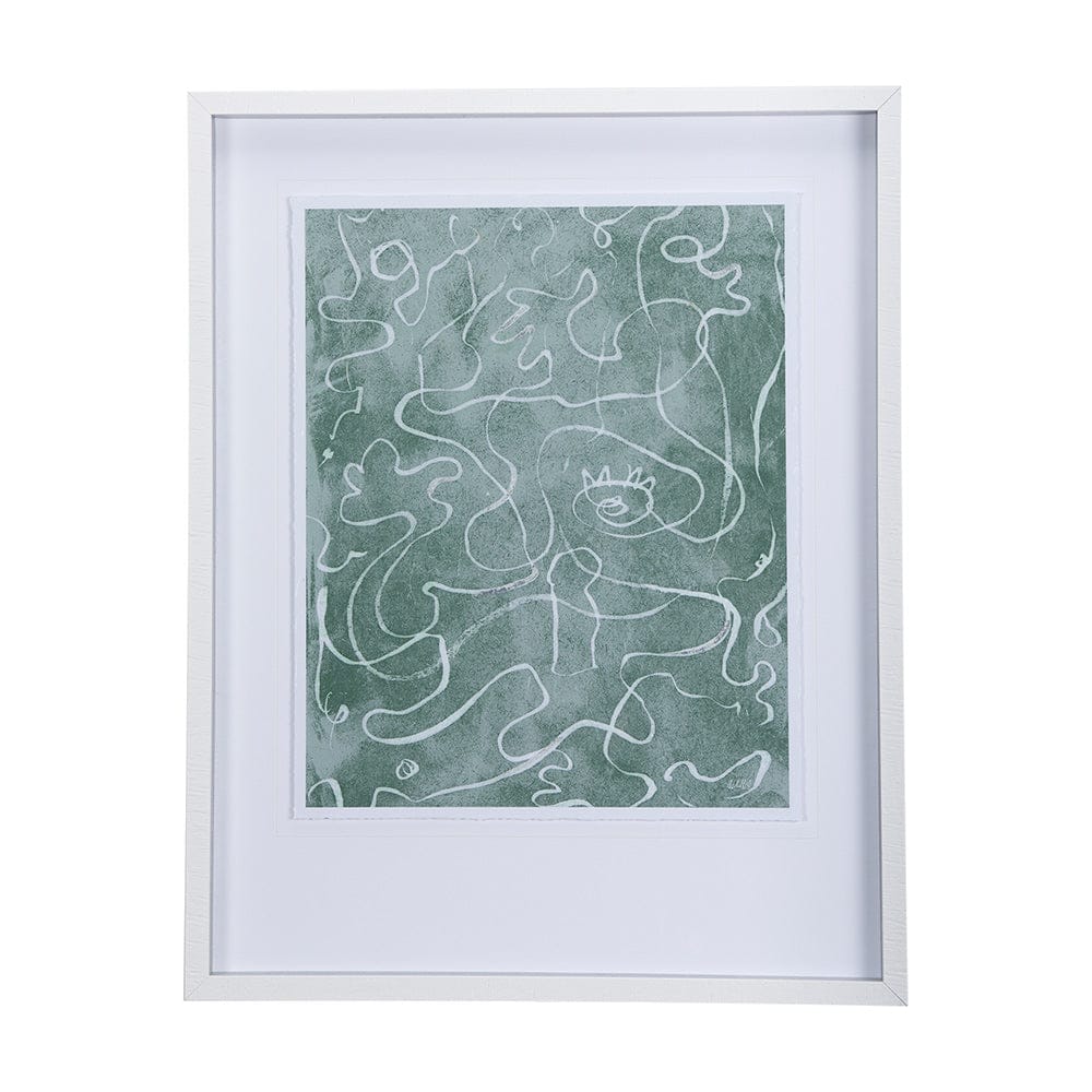 Mercana - Thread Green II by Mercana Studio a Hand Embellished Textured Framed Art Print Matted under Glass - 14422 view 1
