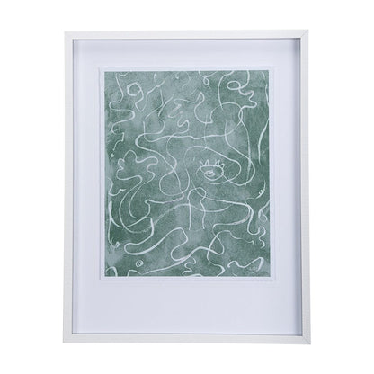 Mercana - Thread Green II by Mercana Studio a Hand Embellished Textured Framed Art Print Matted under Glass - 14422 view 1