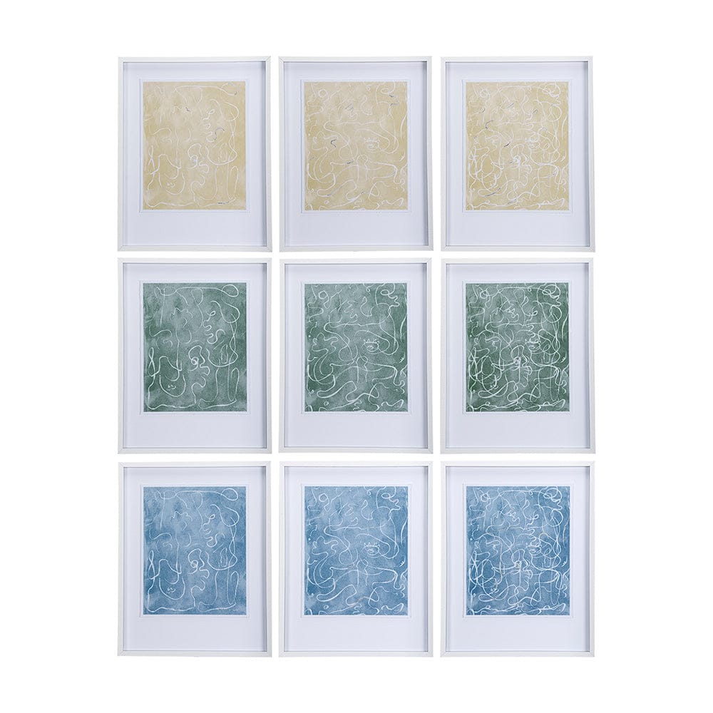 Mercana - Thread Green II by Mercana Studio a Hand Embellished Textured Framed Art Print Matted under Glass - 14422 view 2