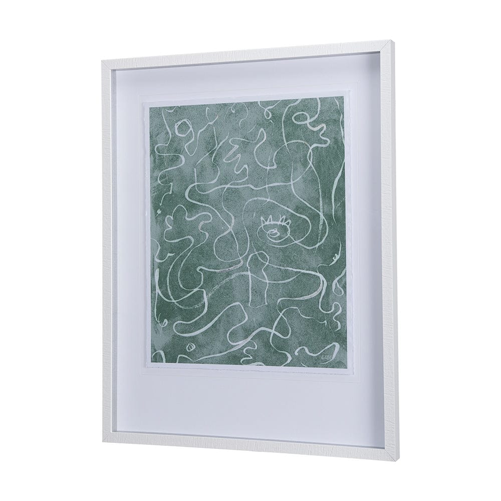 Mercana - Thread Green II by Mercana Studio a Hand Embellished Textured Framed Art Print Matted under Glass - 14422 view 3