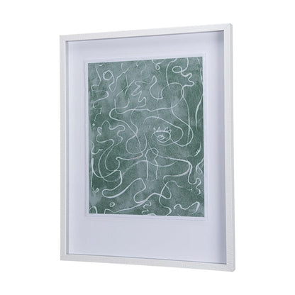 Mercana - Thread Green II by Mercana Studio a Hand Embellished Textured Framed Art Print Matted under Glass - 14422 view 3