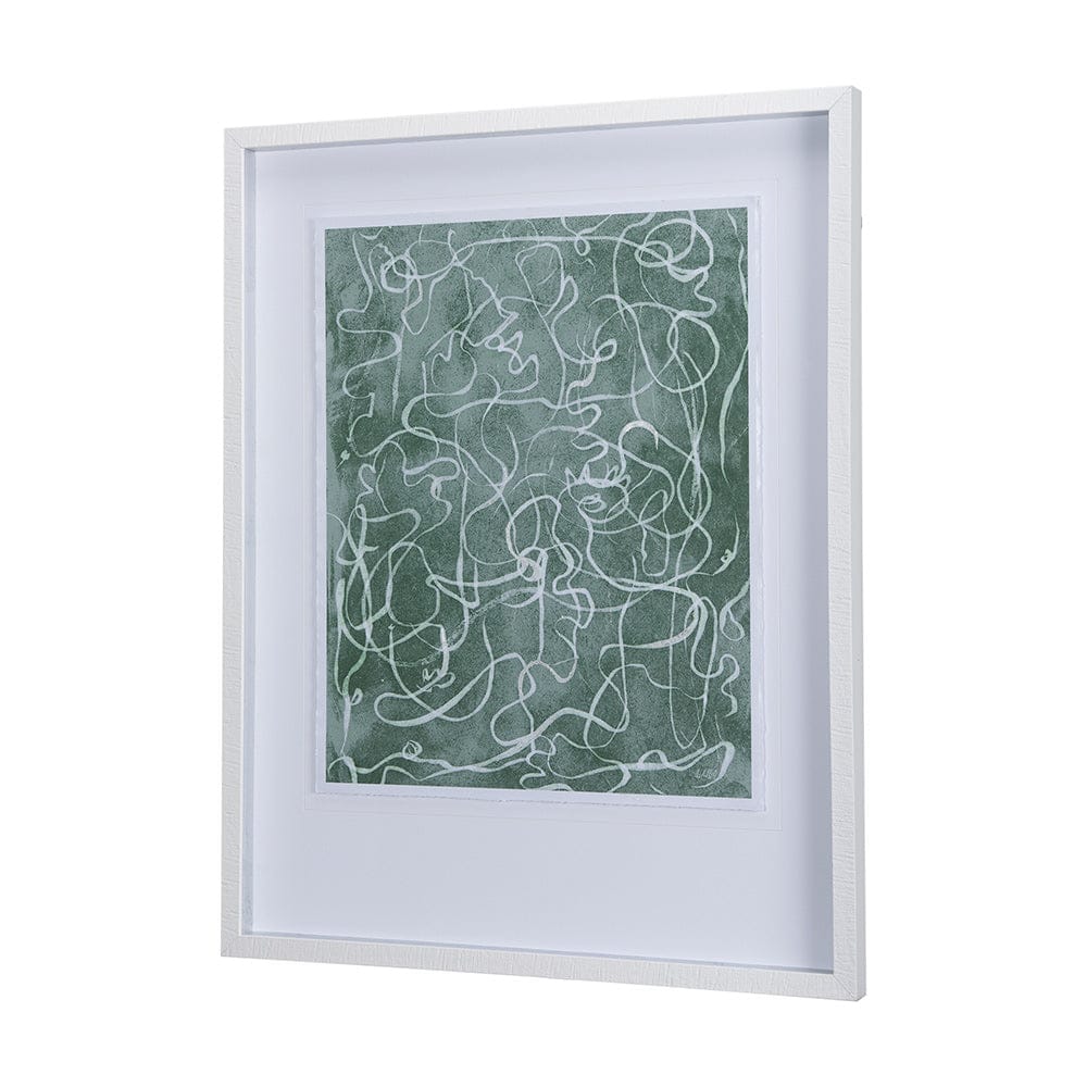 Mercana - Thread Green III by Mercana Studio a Hand Embellished Textured Framed Art Print Matted under Glass - 14423 view 2