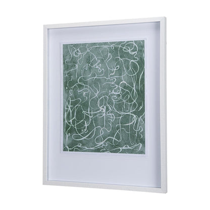 Mercana - Thread Green III by Mercana Studio a Hand Embellished Textured Framed Art Print Matted under Glass - 14423 view 2