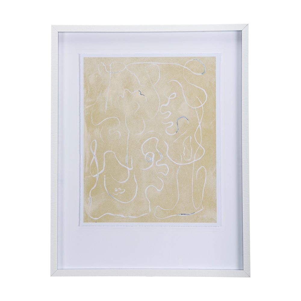 Mercana - Thread Yellow I by Mercana Studio a Hand Embellished Textured Framed Art Print Matted under Glass - 14418 view 1