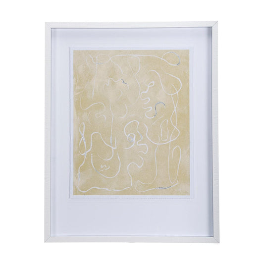 Mercana - Thread Yellow I by Mercana Studio a Hand Embellished Textured Framed Art Print Matted under Glass - 14418 view 1