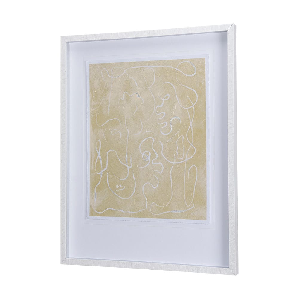 Mercana - Thread Yellow I by Mercana Studio a Hand Embellished Textured Framed Art Print Matted under Glass - 14418 view 2