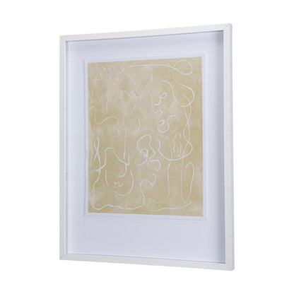 Mercana - Thread Yellow I by Mercana Studio a Hand Embellished Textured Framed Art Print Matted under Glass - 14418 view 2
